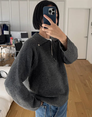 Modern Color Half-Zip Sweater