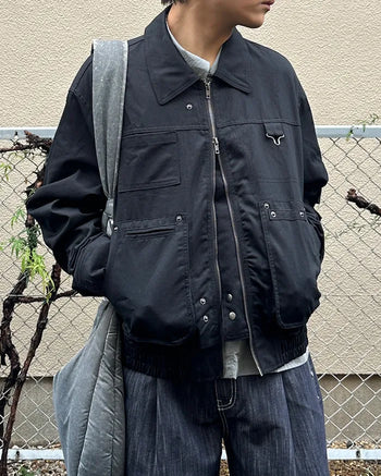 Cotton short blouson