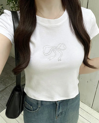 Cubic Ribbon Short-Sleeved T-Shirt