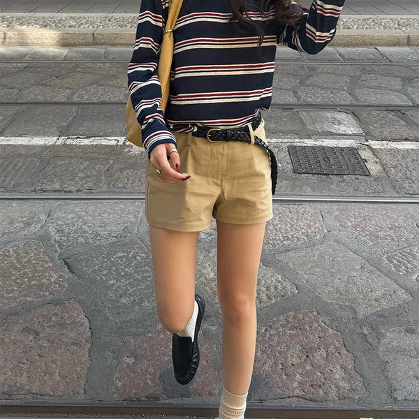 Chino low-rise shorts