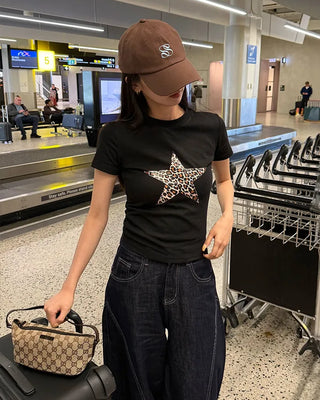 Leopard Star Short-Sleeved T-Shirt