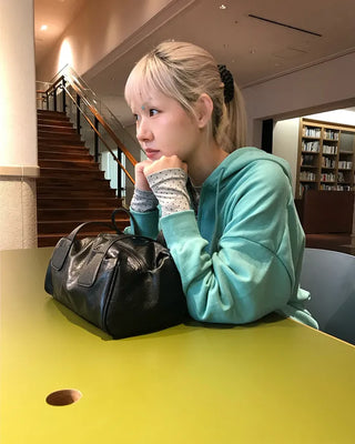 Square leather shoulder bag