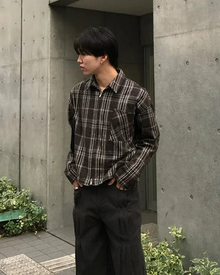 Checked cropped jacket