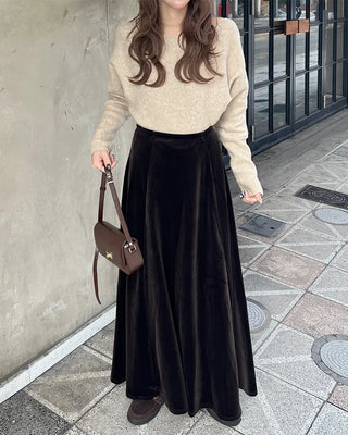 Velvet maxi skirt
