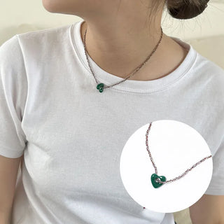 Green Heart Point Necklace