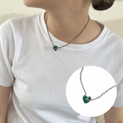 Green Heart Point Necklace