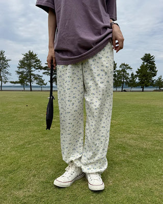 Flower Summer Waffle Easy Pants