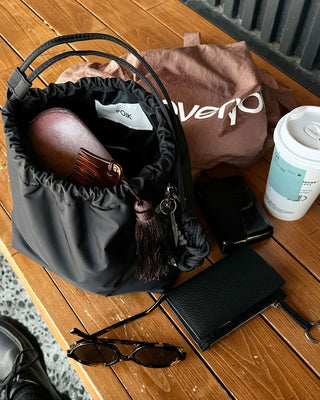 [8th Re-release] (ORIGINAL) Medium Drawstring Shoulder Bag (black)