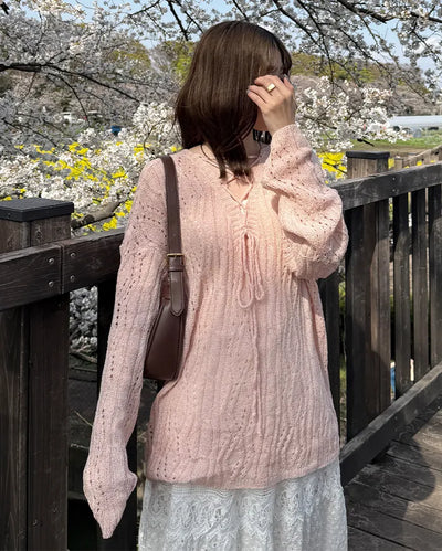 Openwork string knit