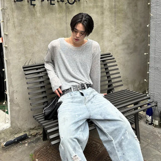 Boat neck knit t-shirt