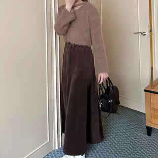 Banded long skirt