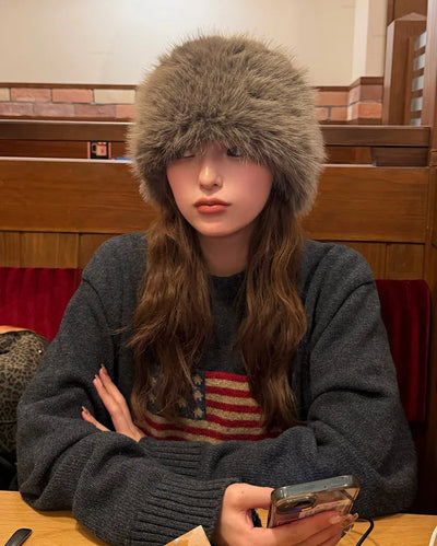 Fur knit beanie