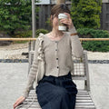 Striped cropped cardigan