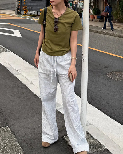Seersucker striped pants