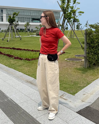 Cotton wide-leg pants