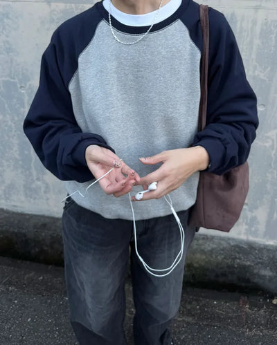 Raglan color-block sweatshirt