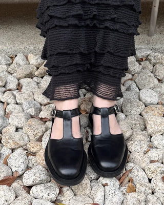 T-strap buckle loafers