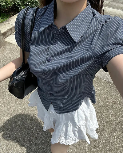Slim puff shirt