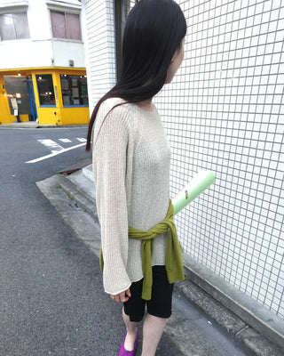 Boat neck raglan knit