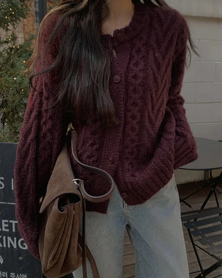 Cable knit cardigan