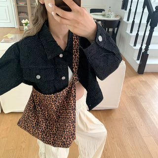 Leopard print shoulder bag