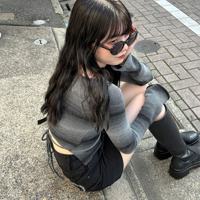 Back Ribbon Gradient Knit