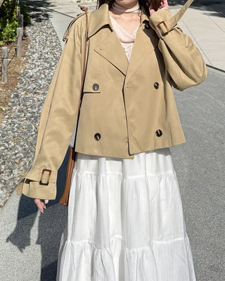 Belted Short Trench Coat