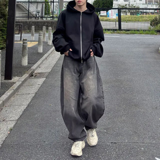 Balloon Washed Denim Pants