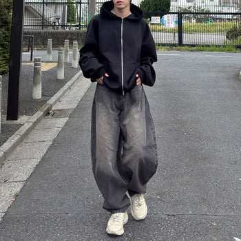Balloon Washed Denim Pants