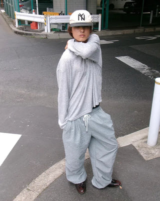 Checked parachute pants