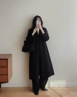 Wool blend handmade long coat