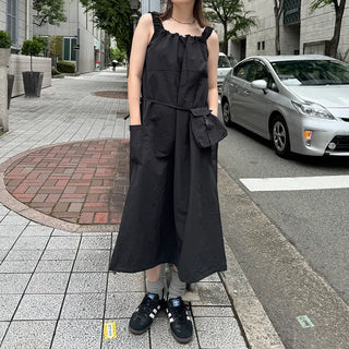 Bag set shirred nylon dress
