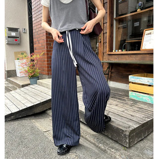 Color-block striped slacks