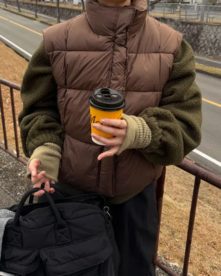 High-neck padded vest