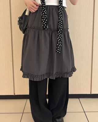 Lace nylon midi skirt