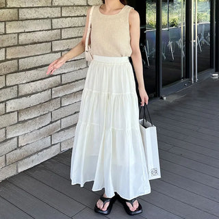 Tiered long skirt