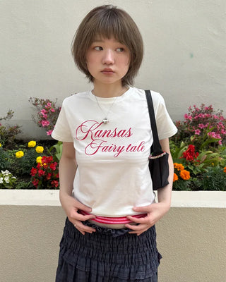 Lettering Slim Fit Short Sleeve T-Shirt