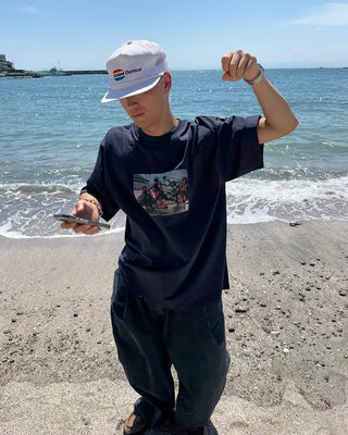 Biker short-sleeved T-shirt
