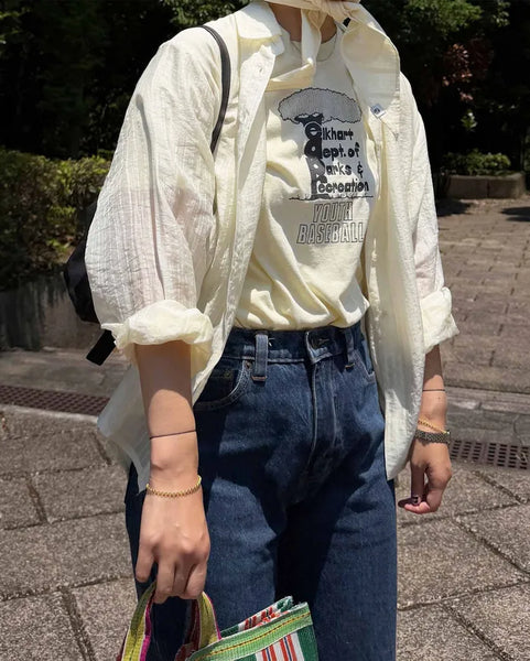 Organza Stripe Sheer Shirt
