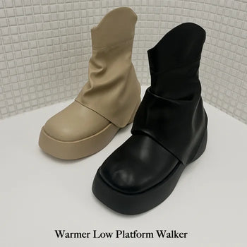 Warmer Low Platform Lace-Up Boots