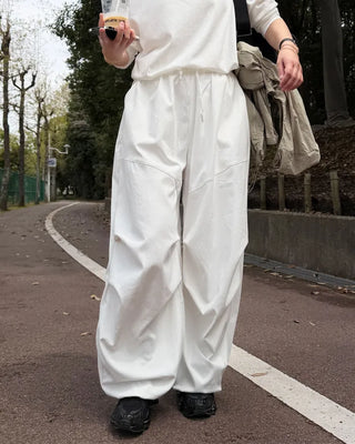 Elastic waist parachute pants