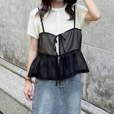 Double-strap sheer bustier
