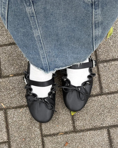 Wave Ribbon Flat Shoes