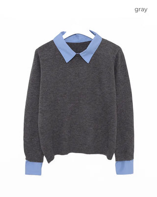 Shirt-layered knit
