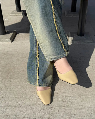 Slim Square Toe Slingback