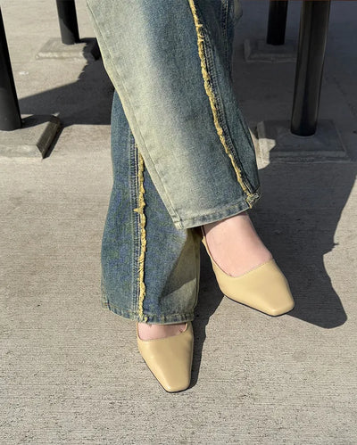Slim Square Toe Slingback