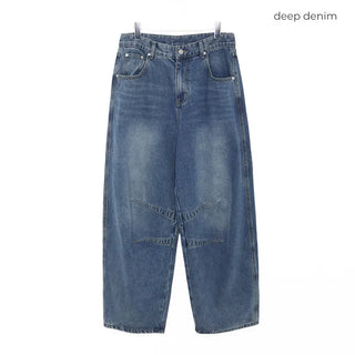 (Unisex) Pintuck Denim Wide Pants