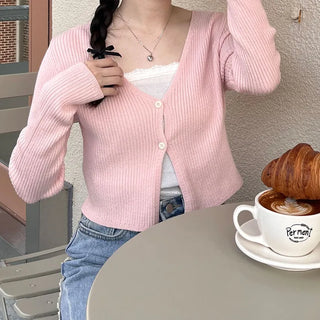 Ribbed Cropped Cardigan