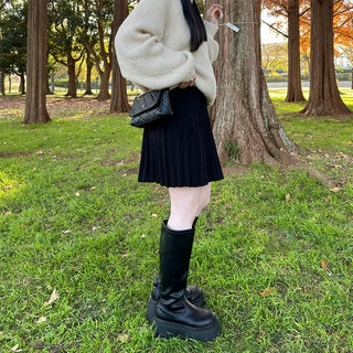 Pleated mini skirt