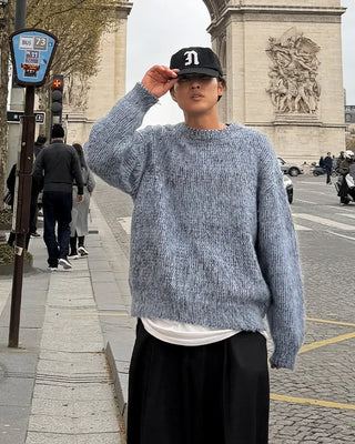 Two-tone brushed knit